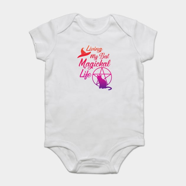 Living My Best Magickal Life Rainbow Pentacle Cheeky Witch Baby Bodysuit by Cheeky Witch